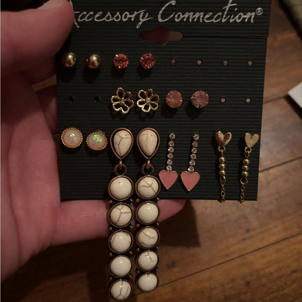 Adidas Cream and Gold Earrings Set - Picture 2 of 12